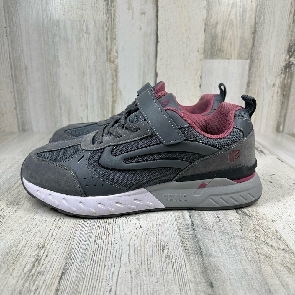 Women's Rebound Core V2  - FitVille Athletic Shoes (Grey/Pink) Size 11 Wide #517